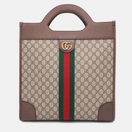 Brown/ GG Supreme Canvas and Leather Ophidia Tote Bag - Gucci - Modalova