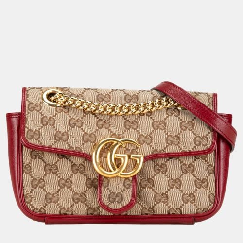 Red Mini GG Canvas Marmont Matelasse Flap - Gucci - Modalova