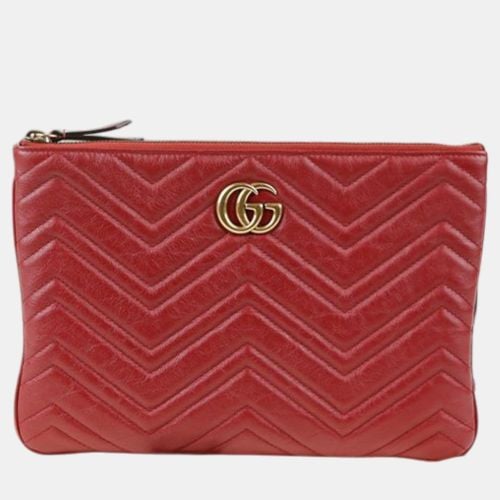 Leather Small GG Marmont Pouch - Gucci - Modalova