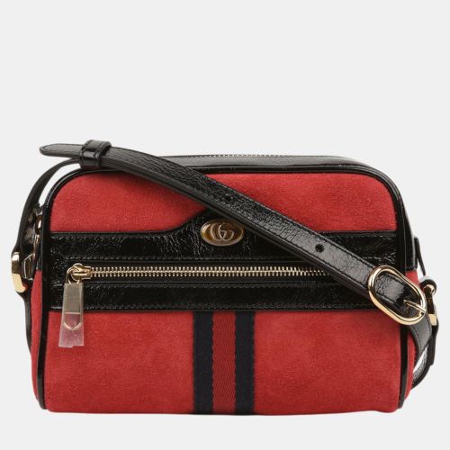 Red Patent Leather and Suede Mini Ophidia Shoulder Bag - Gucci - Modalova