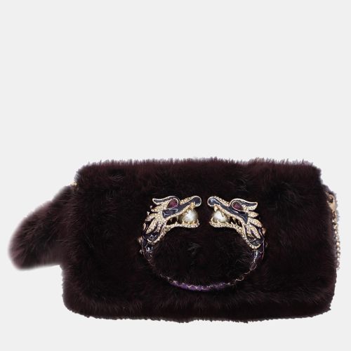 Dragon Embellished Mink Fur Evening Bag - Gucci - Modalova