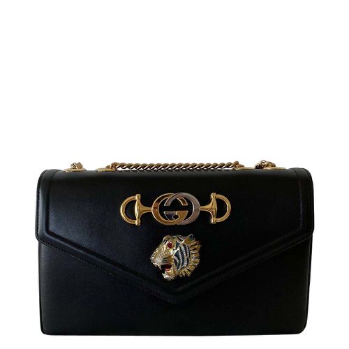 Leather Rajah Tiger Head Medium Shoulder Bag - Gucci - Modalova