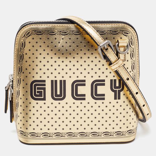 Gold/Black Leather Mini Guccy Dome Crossbody Bag - Gucci - Modalova