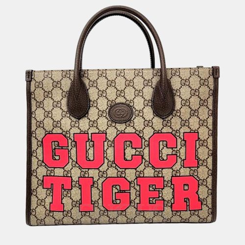 Brown GG Canvas Tiger GG Small Tote Bag - Gucci - Modalova