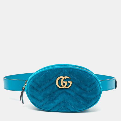 Teal Matelassé Velvet GG Marmont Belt Bag - Gucci - Modalova