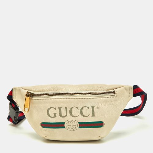 Cream Leather Logo Web Belt Bag - Gucci - Modalova