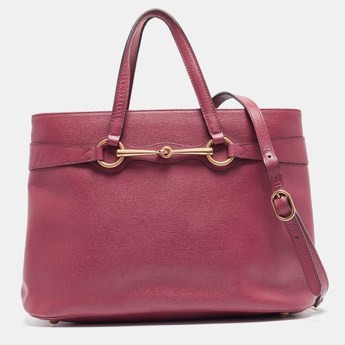 Rosewood Leather Medium Bright Bit Tote - Gucci - Modalova