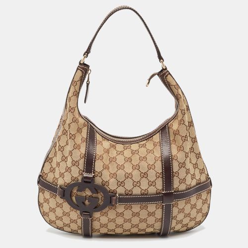 Ebony GG Canvas and Leather Royal Hobo - Gucci - Modalova