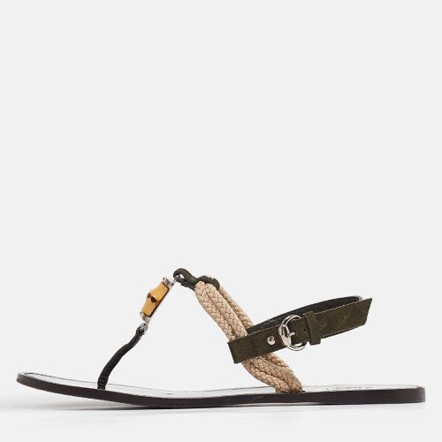 Suede Thong Flat Sandals Size 40.5 - Gucci - Modalova