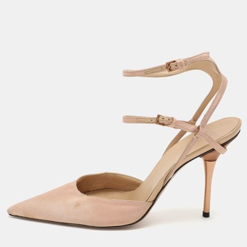 Satin Pointed Toe Ankle Strap Sandals Size 37.5 - Gucci - Modalova