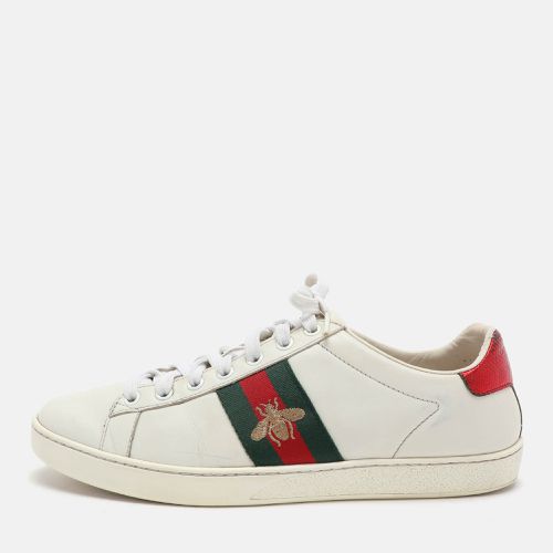 Leather Leather Ace Bee Embroidered Low Top Sneakers Size 39 - Gucci - Modalova