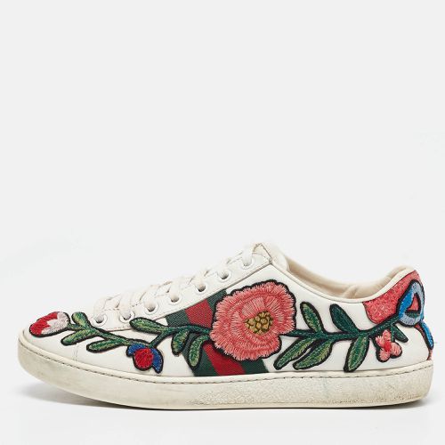 Leather Floral Embroidered Ace Sneakers Size 37 - Gucci - Modalova