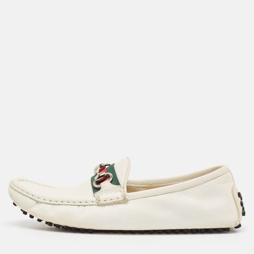 Leather Web Slip On Loafers Size 38 - Gucci - Modalova