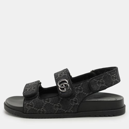 GG Denim and Leather Double G Flat Sandals Size 39 - Gucci - Modalova