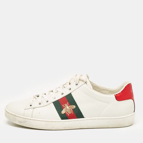 Leather Bee Embroidered Web Ace Low Top Sneakers Size 37 - Gucci - Modalova