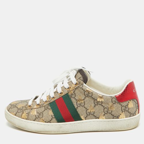 Brown GG Supreme Canvas Bee Ace Sneakers Size 36 - Gucci - Modalova