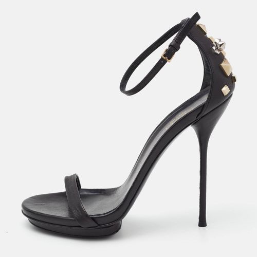 Leather Studded Ankle Strap Sandals Size 38 - Gucci - Modalova