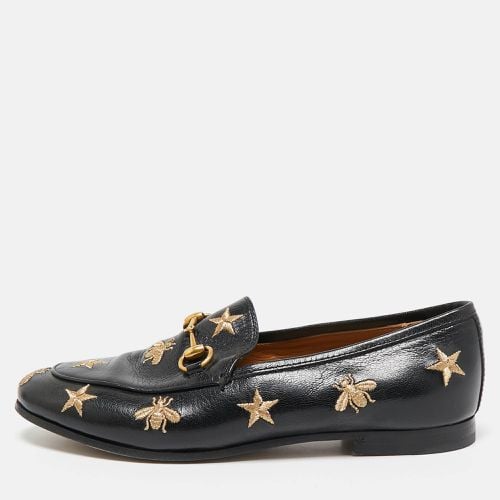 Leather Embroidered Star Bee Horsebit Loafers Size 35 - Gucci - Modalova