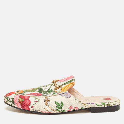 Floral Canvas Princetown Horsebit Flat Mules Size 38.5 - Gucci - Modalova