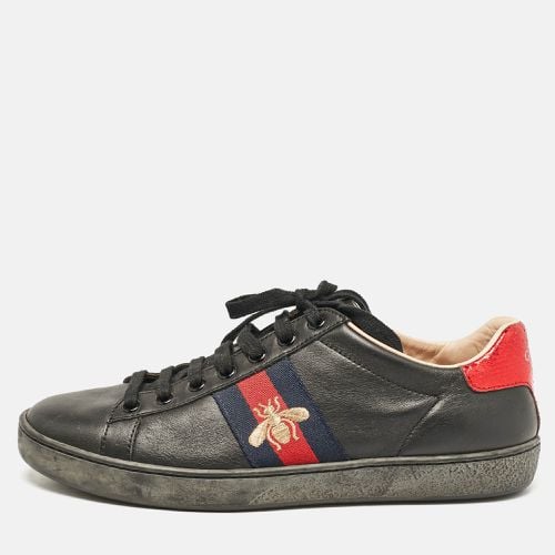 Leather and Sneak Embellished Ace Web Lace Up Sneakers Size 37 - Gucci - Modalova