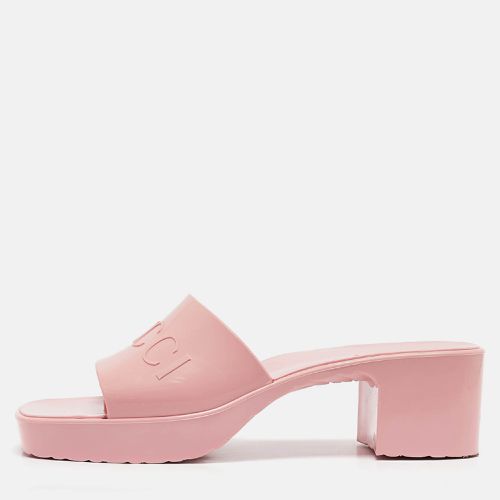 Rubber Logo Embossed Platform Slide Sandals Size 38 - Gucci - Modalova