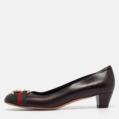 Leather Interlocking G Web Pumps Size 40 - Gucci - Modalova