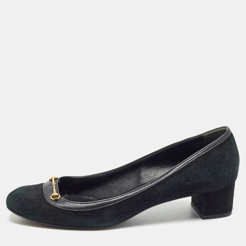 Suede and Leather Horsebit Pumps Size 40 - Gucci - Modalova