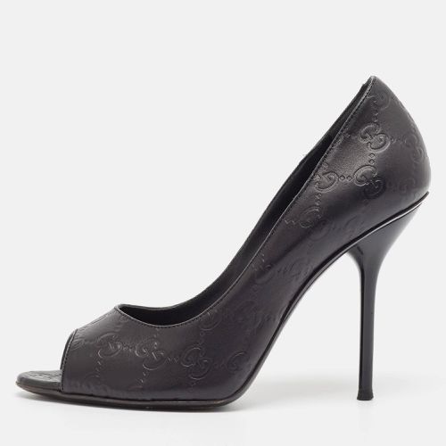 Ssima Leather Open Toe Pumps Size 38 - Gucci - Modalova