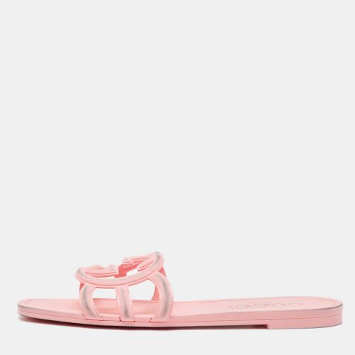 Rubber Interlocking G Flat Slides Size 40 - Gucci - Modalova