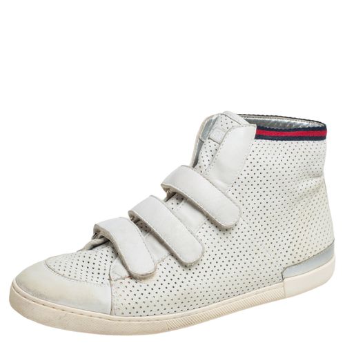 White Leather High Top Sneakers Size 36.5 - Gucci - Modalova