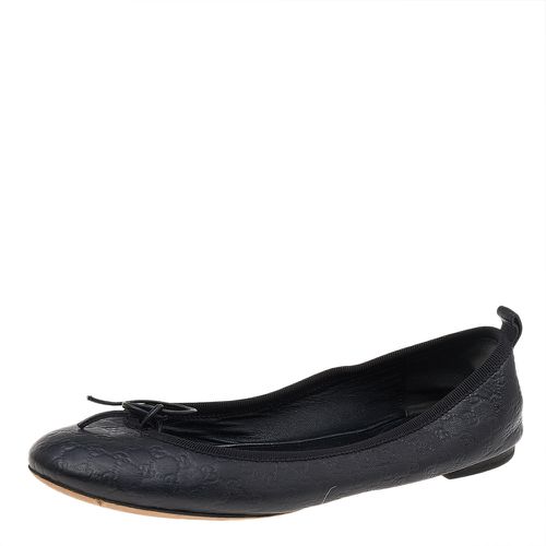 Ssima Leather Bow Ballet Flats Size 36 - Gucci - Modalova