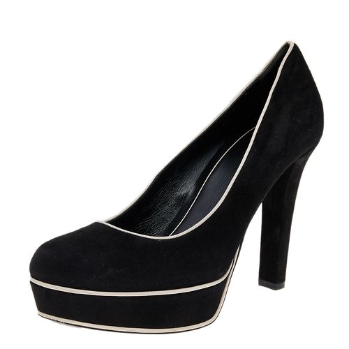 Suede Huston Platform Pumps Size 38.5 - Gucci - Modalova