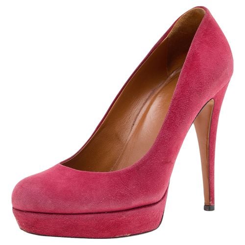 Suede Round Toe Platform Pumps Size 38 - Gucci - Modalova