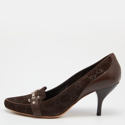 Ssima Suede and Leather Pumps Size 37.5 - Gucci - Modalova