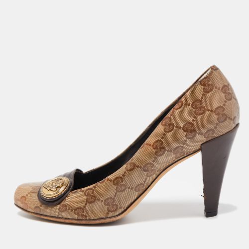 Beige GG Supreme Canvas and Leather Hysteria Pumps Size 39 - Gucci - Modalova