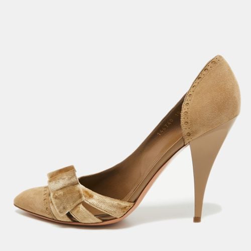 Suede And Velvet D'Orsay Pumps Size 40.5 - Gucci - Modalova