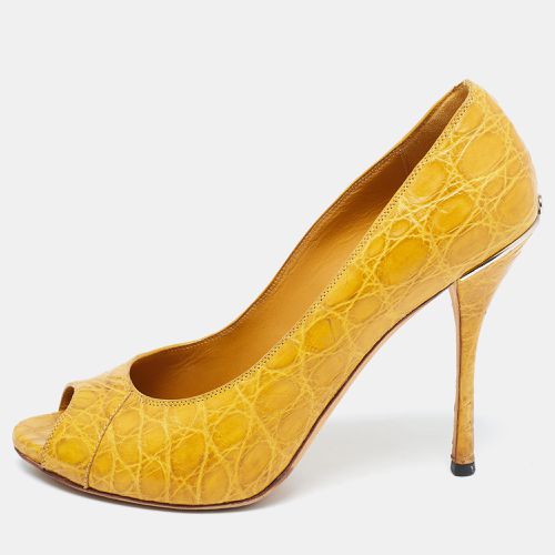 Crocodile Peep Toe Pumps Size 39.5 - Gucci - Modalova