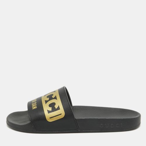 Gold Leather Dapper Dan Pool Slides Size 39 - Gucci - Modalova