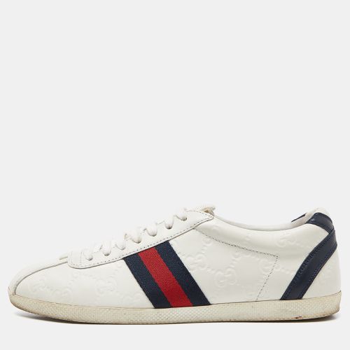 Off ssima Leather Web Detail Lace Up Sneakers Size 37.5 - Gucci - Modalova