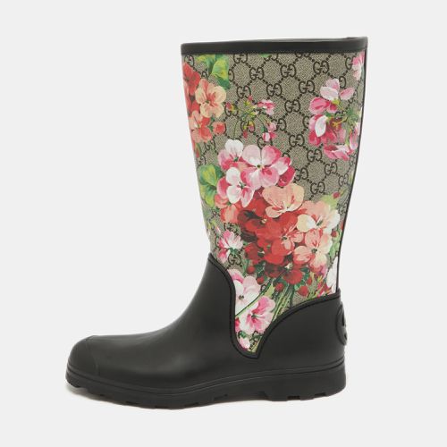 Canvas and Rubber Floral Riding Boots Size 41 - Gucci - Modalova