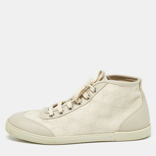 Two Tone GG Canvas and Leather High Top Sneakers Size 38 - Gucci - Modalova