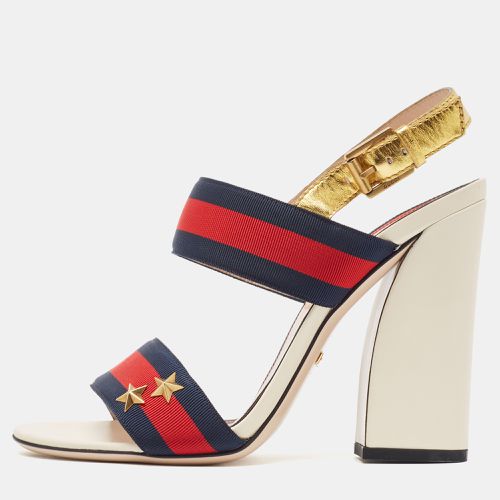 Leather and Grosgrain Web Aline Sandals Size 38 - Gucci - Modalova