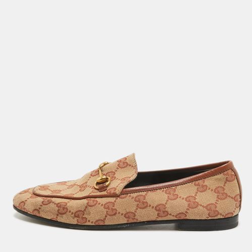 Brown GG Canvas Jordaan Loafers Size 36.5 - Gucci - Modalova