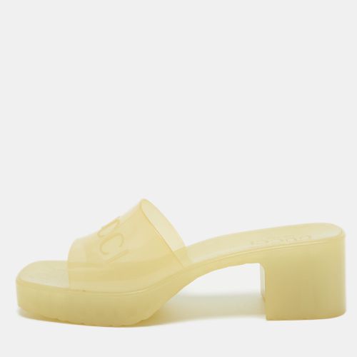 Light Rubber Logo Embossed Slide Sandals Size 37 - Gucci - Modalova