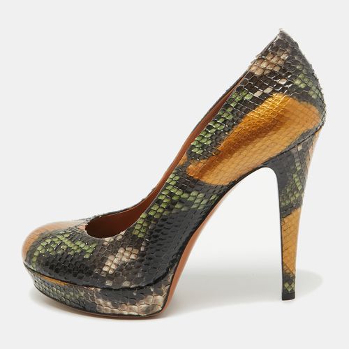 Multicolor Python Betty Platform Pumps Size 38 - Gucci - Modalova