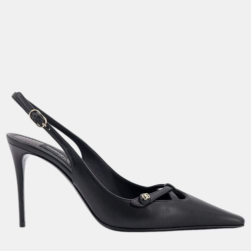 BlackLeather Slingback Pumps EU 37 - Dolce & Gabbana - Modalova