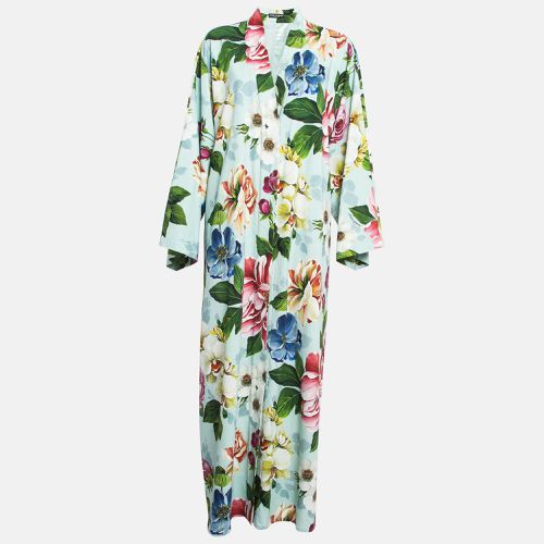 Floral Print Crepe Buttoned Abaya S - Dolce & Gabbana - Modalova