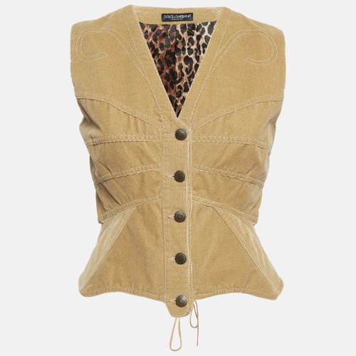 Tan Corduroy Lace-Up Vest M - Dolce & Gabbana - Modalova