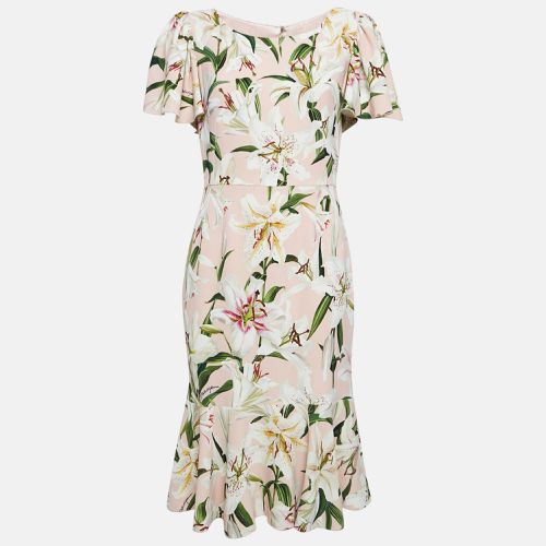 Floral Print Crepe Flounce Midi Dress M - Dolce & Gabbana - Modalova