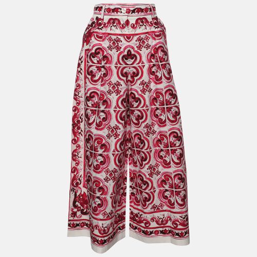 Majolica Print Cotton Cropped Trousers S - Dolce & Gabbana - Modalova